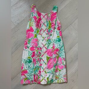 Lilly Pulitzer Pink and Green Floral Shift Dress- 00